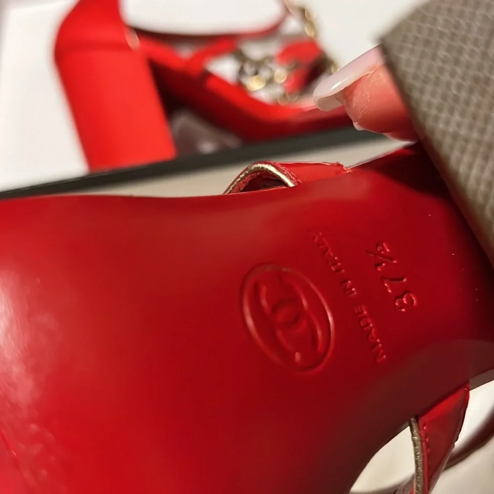 AUTHENTIC CHANEL Strappy Sandal Heels - Picture 5 of 10
